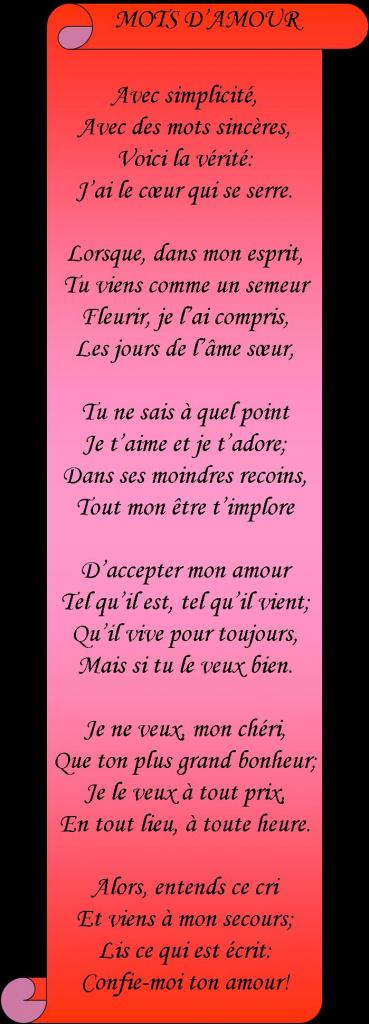 MOTS D'AMOUR