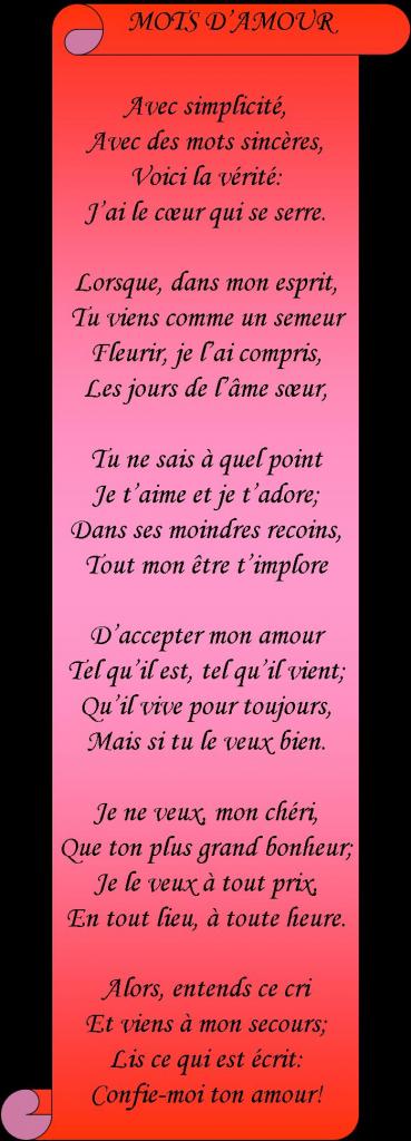 MOTS D'AMOUR