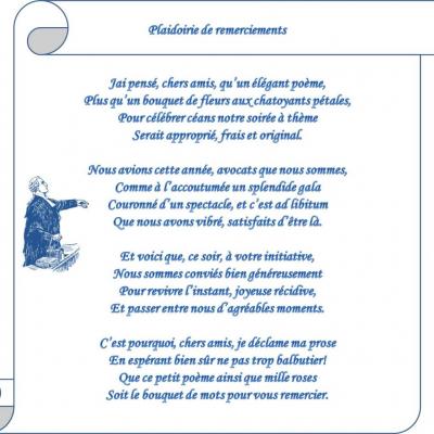 PLAIDOIRIE DE REMERCIEMENTS